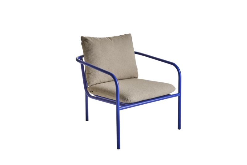 Bendt armchair Indigo Blue/Teddy Beige