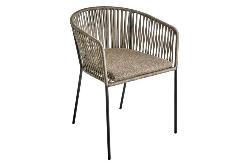 Piatto chair with arm Black/Raw Peanut