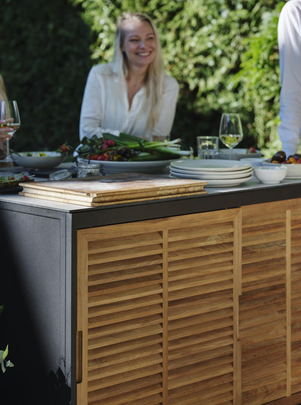 Fornax outdoor Kitchen Black/teak